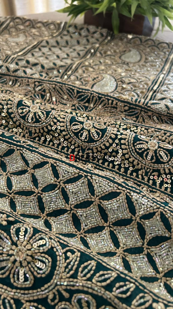 Masterpiece Cut Dana Sequin Chikankari Suit (Kurta & Dupatta) Chikankari Suits