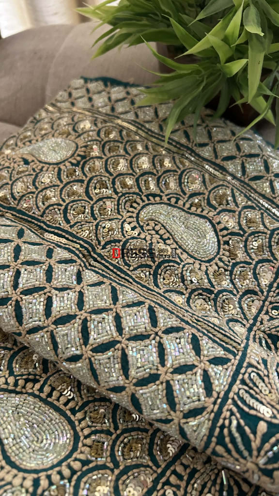 Masterpiece Cut Dana Sequin Chikankari Suit (Kurta & Dupatta) Chikankari Suits