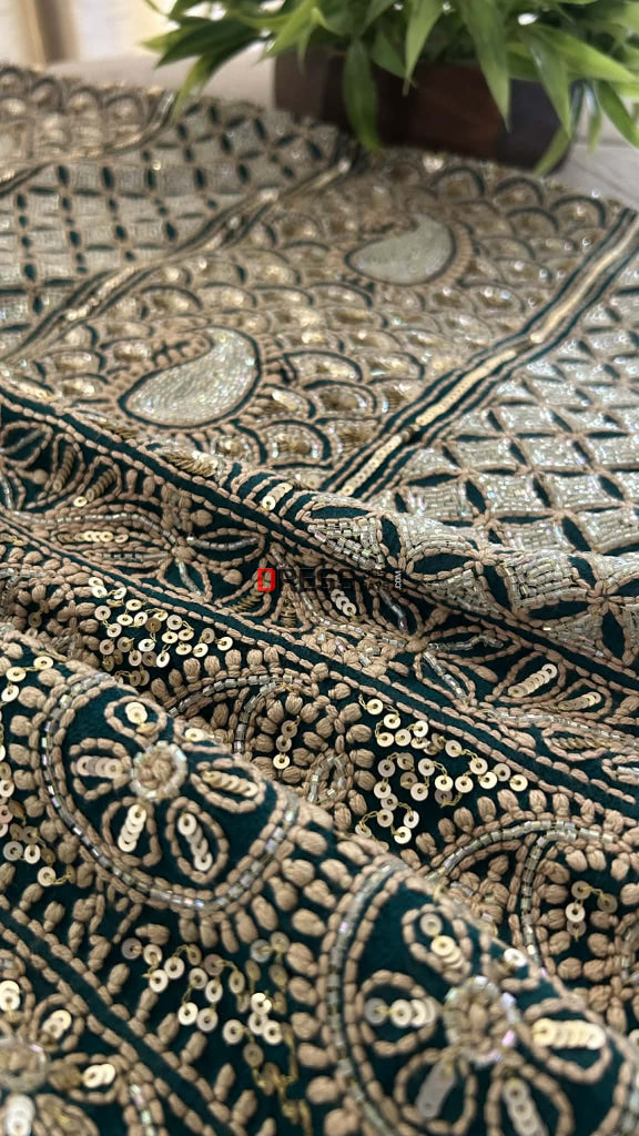 Masterpiece Cut Dana Sequin Chikankari Suit (Kurta & Dupatta) Chikankari Suits