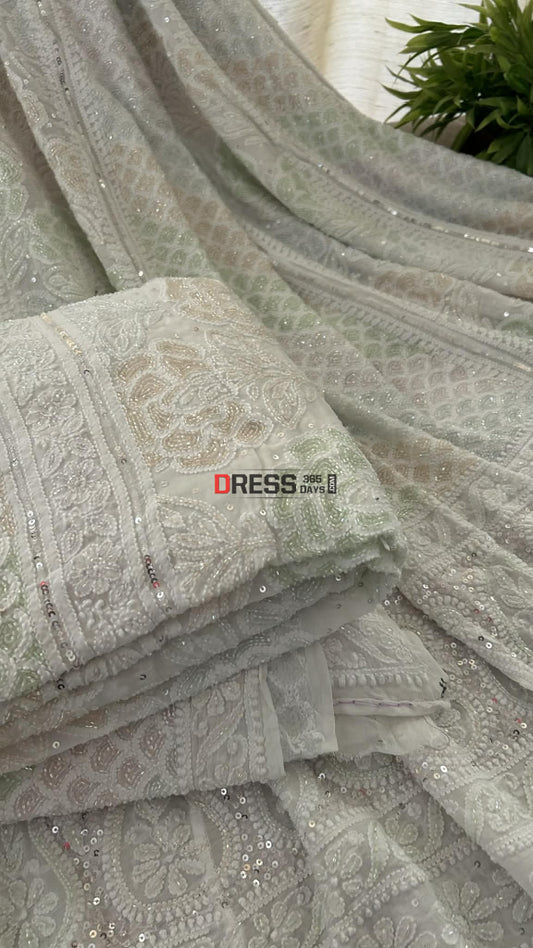 Masterpiece Cutdana Chikankari Lehenga Set Chikankari Lehenga