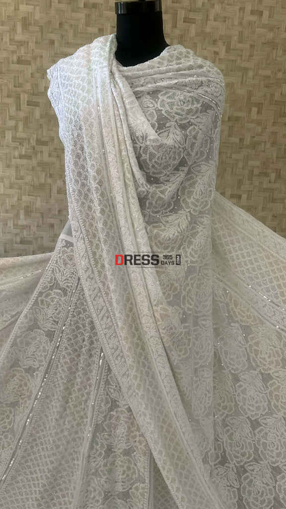 Masterpiece Cutdana Chikankari Lehenga Set Chikankari Lehenga