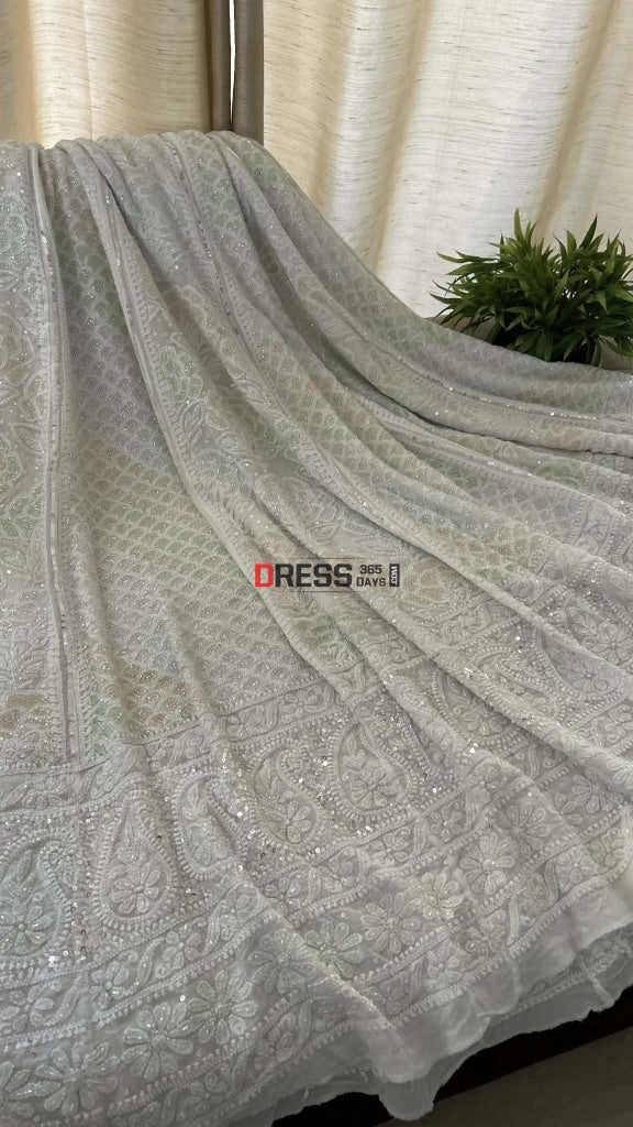 Masterpiece Cutdana Chikankari Lehenga Set Chikankari Lehenga