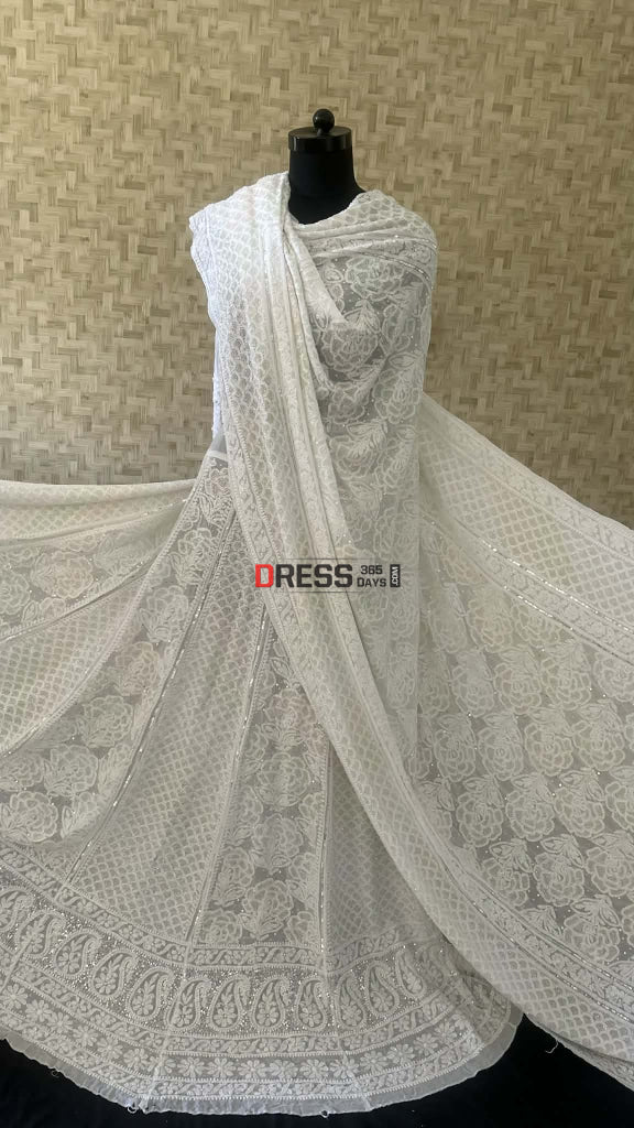 Masterpiece Cutdana Chikankari Lehenga Set Chikankari Lehenga
