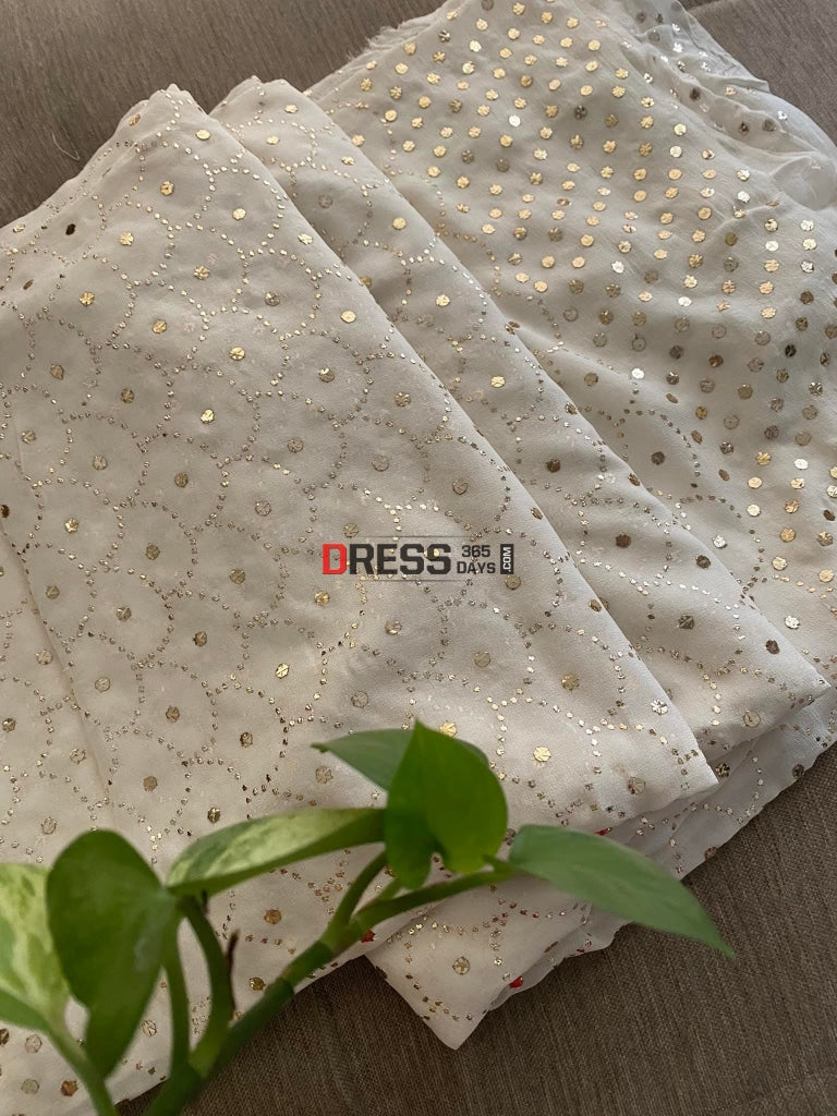 Masterpiece Ivory Mukaish Saree Kamdani