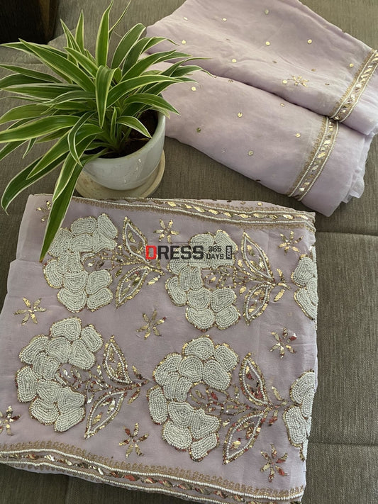 Masterpiece Lilac Kamdani & Pearl Suit Chikankari Suits