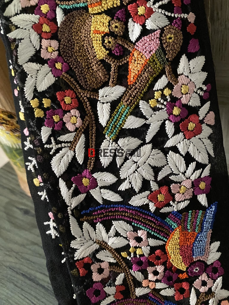 Masterpiece Parsi Gara Hand Embroidered Border