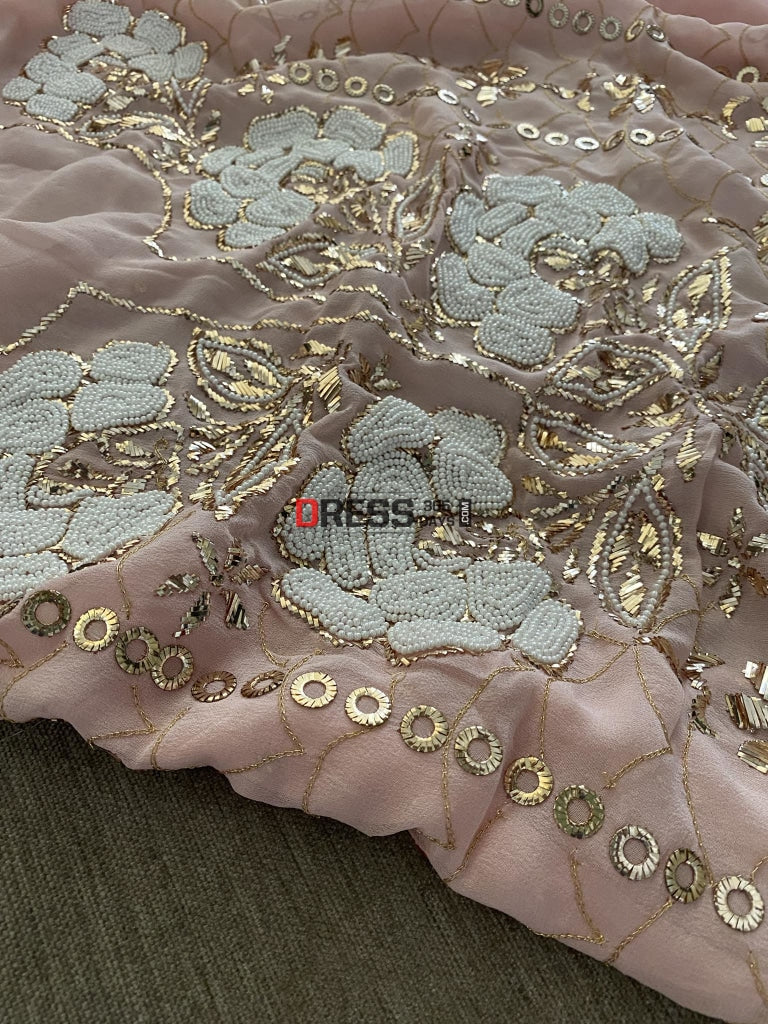 Masterpiece Pastel Pink Kamdani & Pearl Suit Chikankari Suits