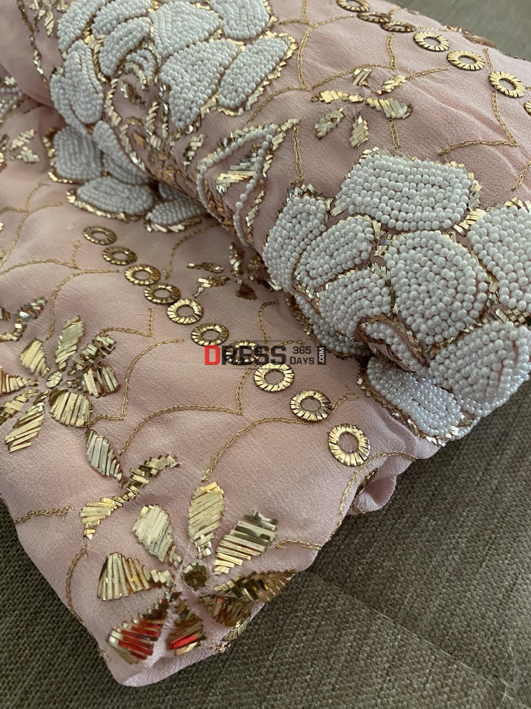 Masterpiece Pastel Pink Kamdani & Pearl Suit Chikankari Suits