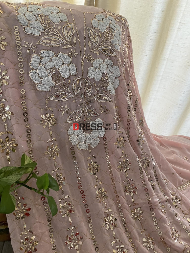 Masterpiece Pastel Pink Kamdani & Pearl Suit Chikankari Suits