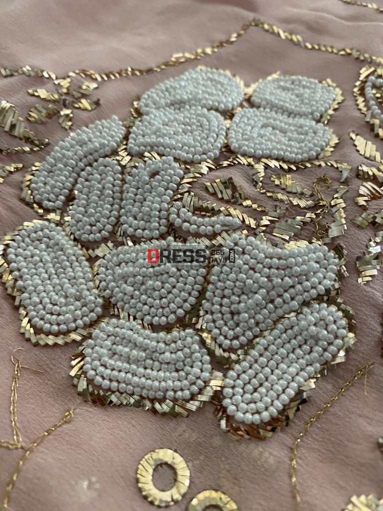Masterpiece Pastel Pink Kamdani & Pearl Suit Chikankari Suits
