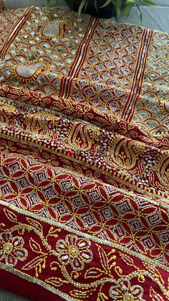 Mssterpiece Cut Dana Sequin Chikankari Suit (Kurta & Dupatta) Chikankari Suits