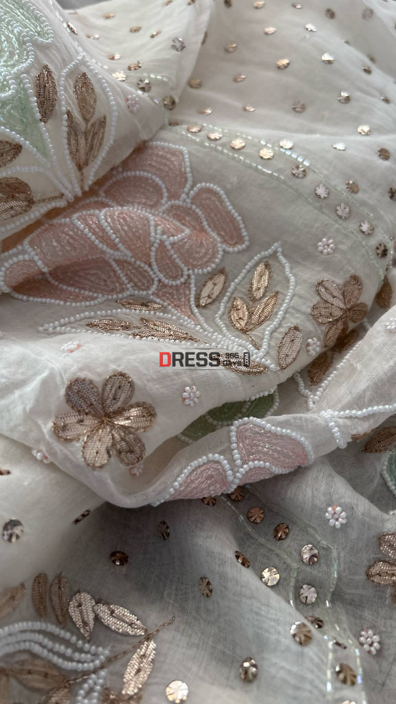 Mul Chanderi Cut Dana Mukaish & Gota Patti Kurta Dupatta Set Chikankari Suits