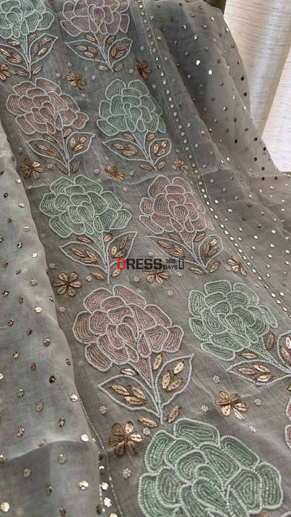 Mul Chanderi Cut Dana Mukaish & Gota Patti Kurta Dupatta Set Chikankari Suits