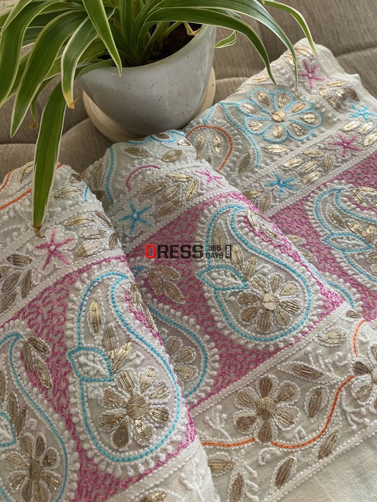 Multicolour Chikankari Gota Patti Dupatta