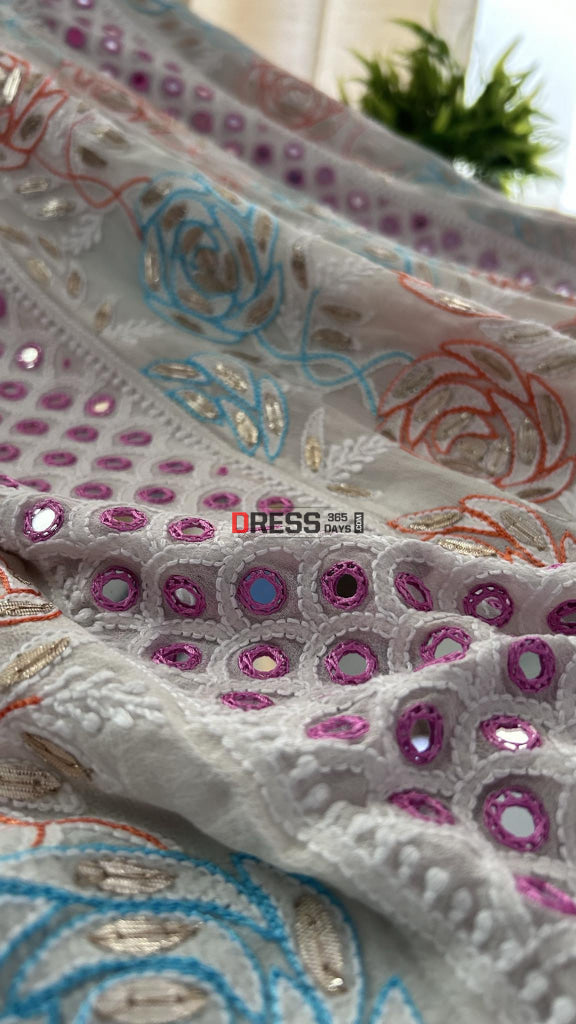 Multicolour Chikankari Mirror & Gota Patti Anarkali