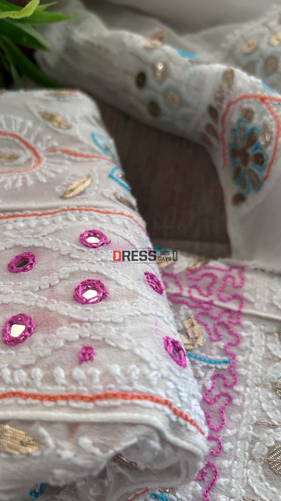 Multicolour Chikankari Mirror & Gota Patti Anarkali