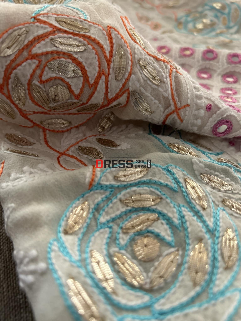 Multicolour Chikankari Mirror & Gota Patti Anarkali