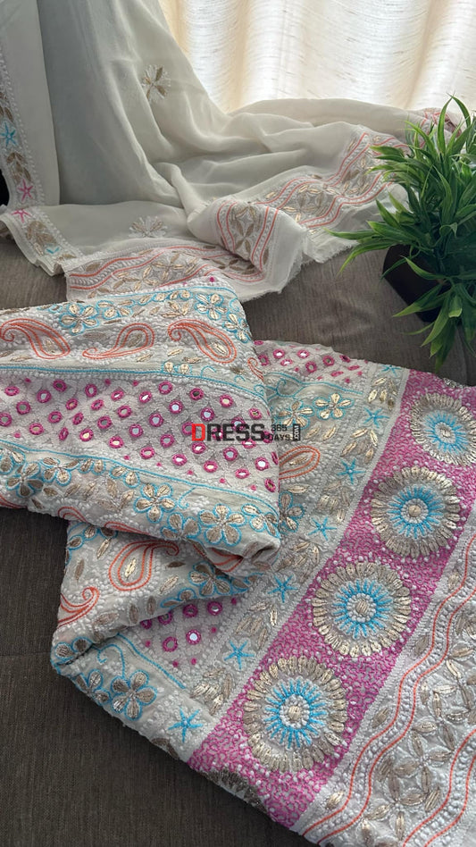 Multicolour Chikankari Mirror & Gota Patti Anarkali