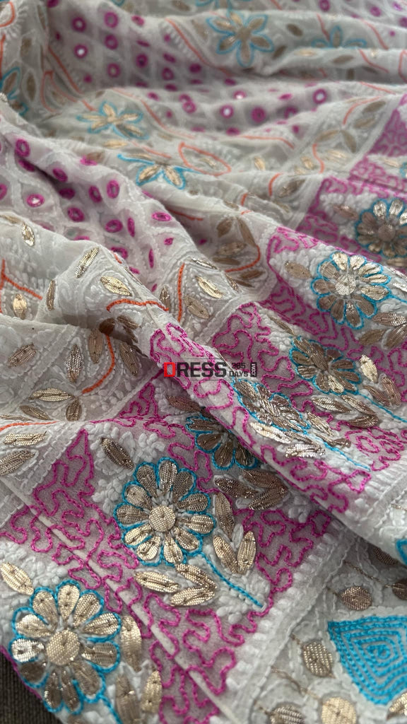 Multicolour Chikankari Mirror & Gota Patti Anarkali