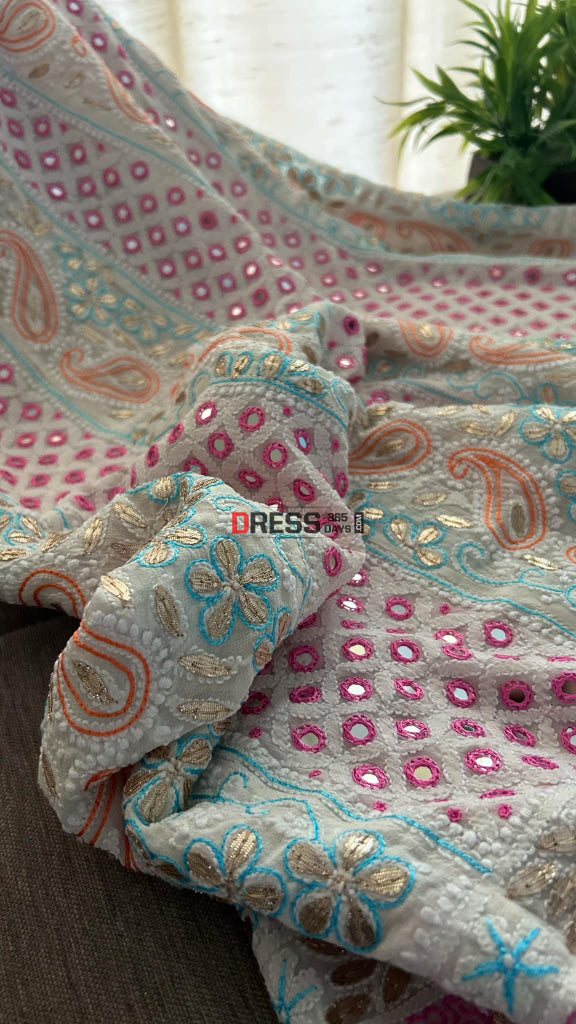 Multicolour Chikankari Mirror & Gota Patti Anarkali