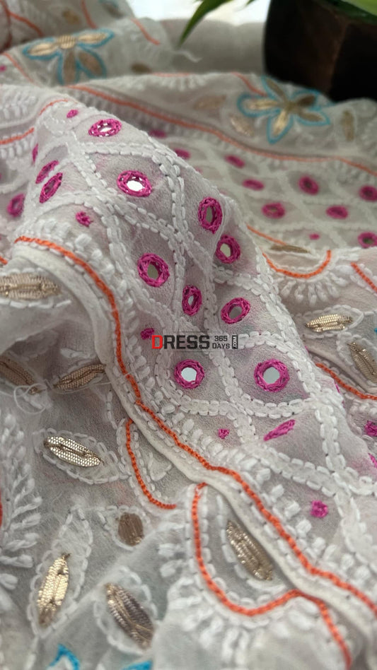 Multicolour Chikankari Mirror & Gota Patti Anarkali