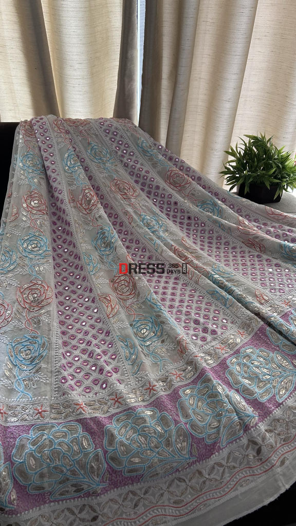 Multicolour Chikankari Mirror & Gota Patti Anarkali