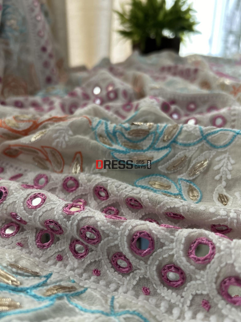 Multicolour Chikankari Mirror & Gota Patti Anarkali