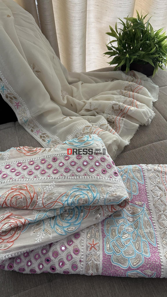 Multicolour Chikankari Mirror & Gota Patti Anarkali