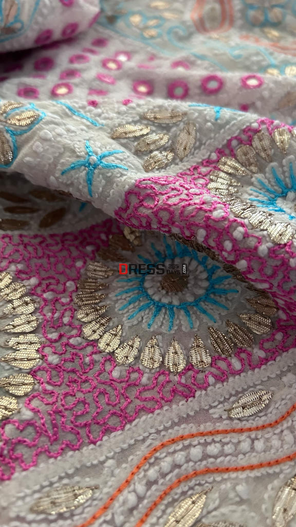 Multicolour Chikankari Mirror & Gota Patti Anarkali