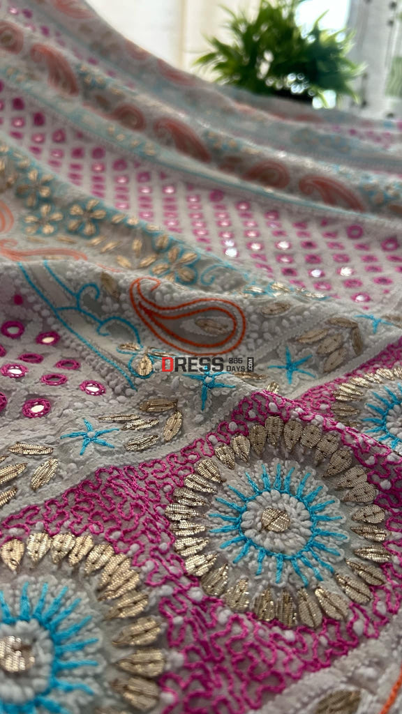 Multicolour Chikankari Mirror & Gota Patti Anarkali