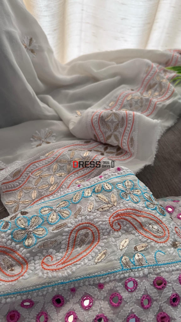 Multicolour Chikankari Mirror & Gota Patti Anarkali