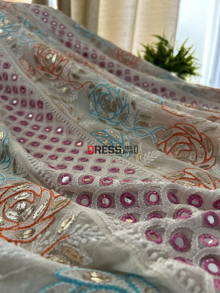 Multicolour Chikankari Mirror & Gota Patti Anarkali