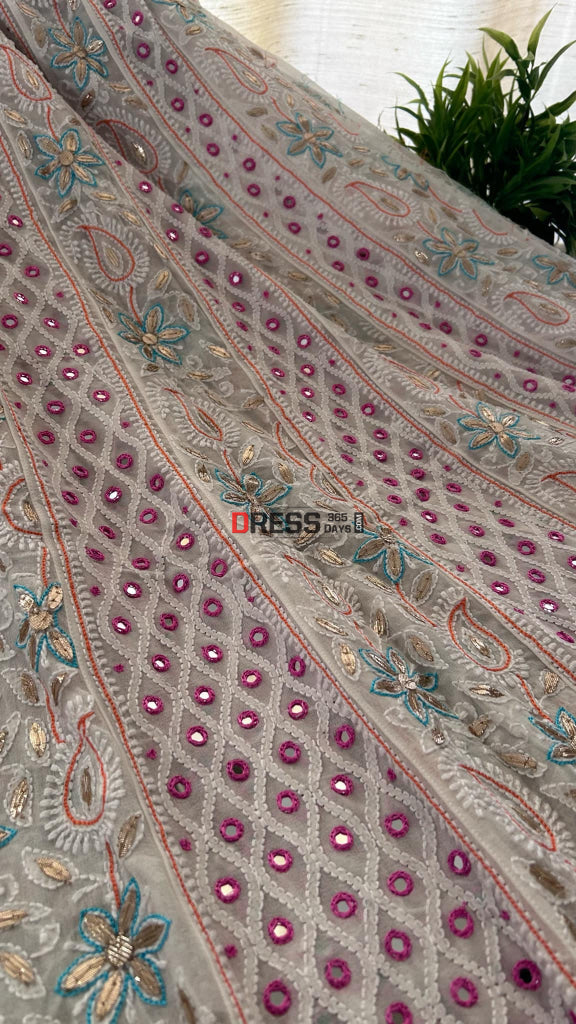 Multicolour Chikankari Mirror & Gota Patti Anarkali