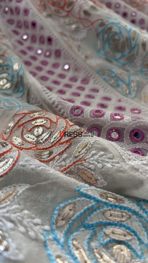 Multicolour Chikankari Mirror & Gota Patti Anarkali