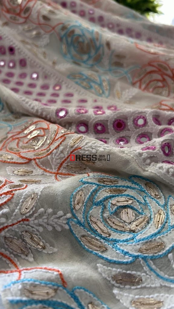 Multicolour Chikankari Mirror & Gota Patti Anarkali