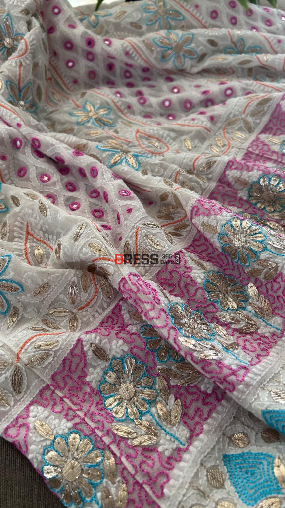 Multicolour Chikankari Mirror & Gota Patti Anarkali