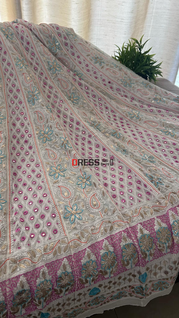 Multicolour Chikankari Mirror & Gota Patti Anarkali