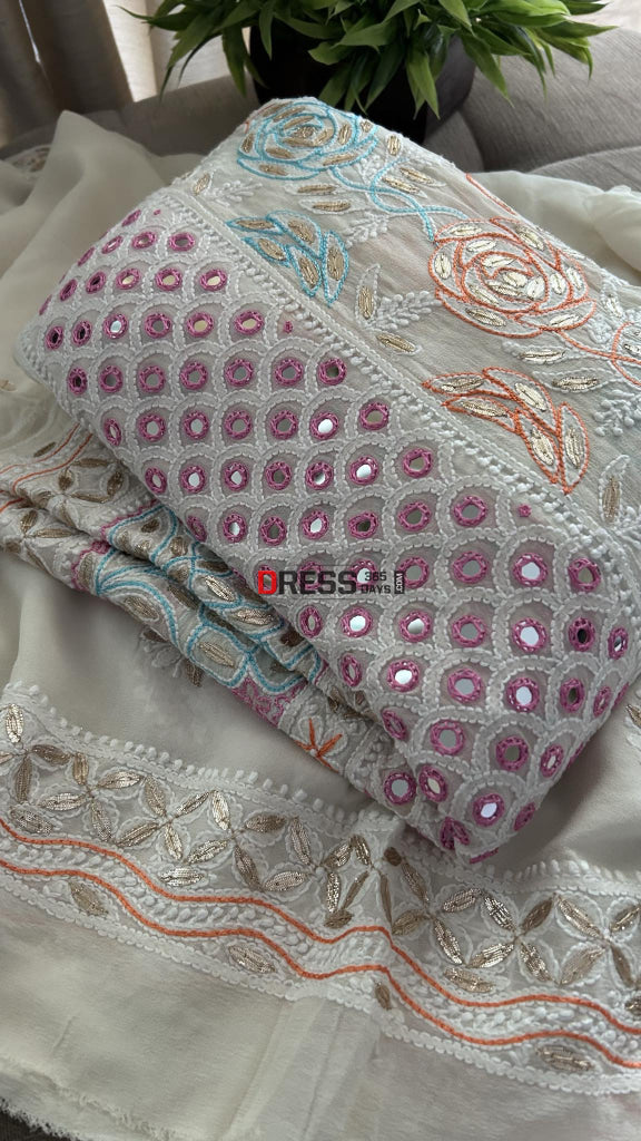 Multicolour Chikankari Mirror & Gota Patti Anarkali