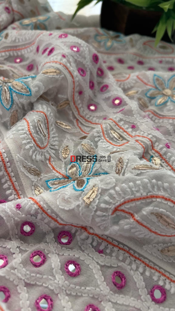 Multicolour Chikankari Mirror & Gota Patti Anarkali