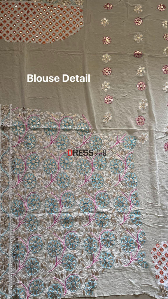Multicolour Chikankari Mirror & Gota Patti Lehenga Set