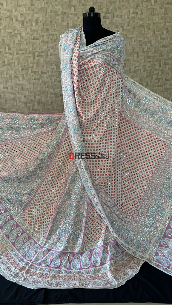 Multicolour Chikankari Mirror & Gota Patti Lehenga Set