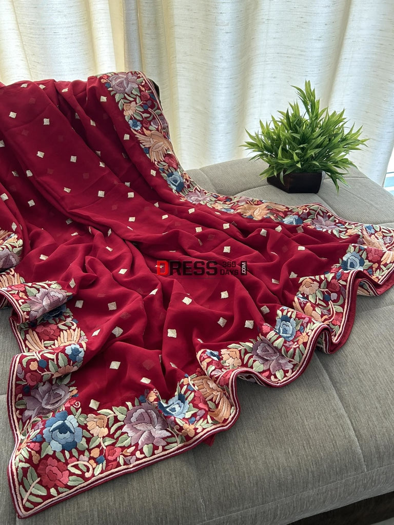 Parsi Gara Hand Embroidered Dupatta