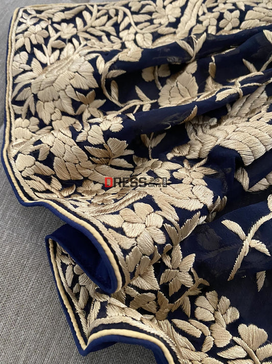 Parsi Gara Hand Embroidered Stole Dupatta