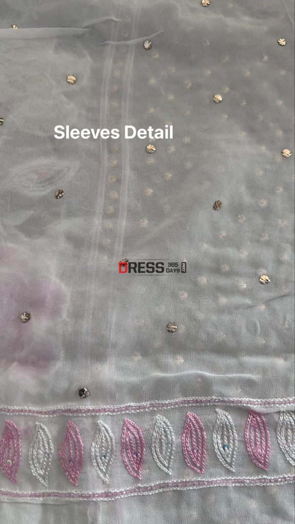 Party Wear Cut Dana Mukaish Kurta Dupatta Set (Viscose Georgette) Chikankari Suits