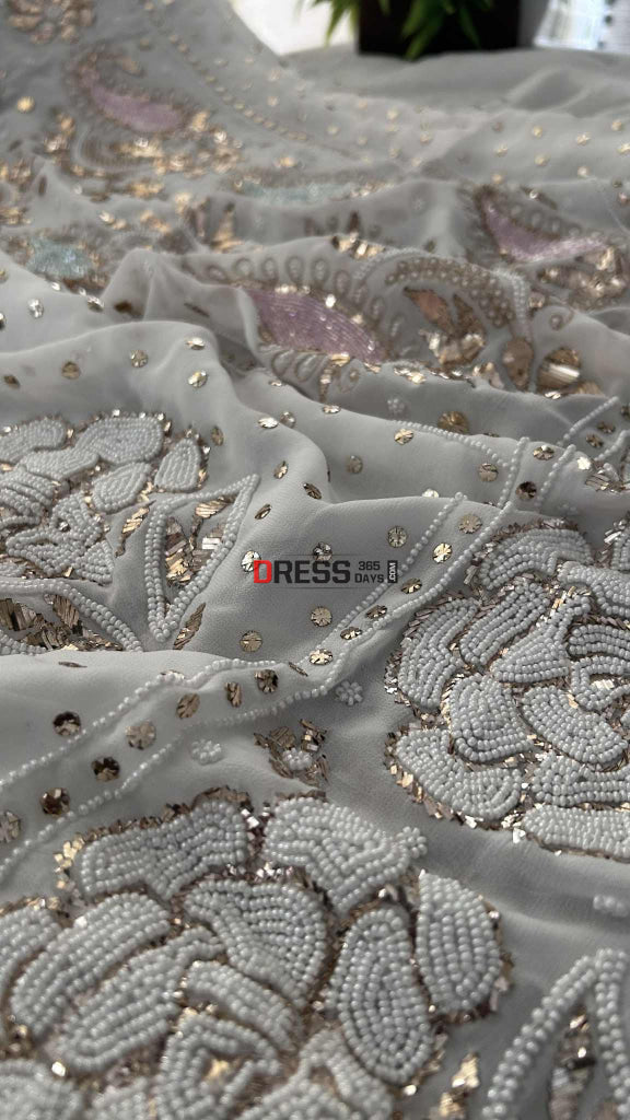 Party Wear Kamdani Pearl Sequin Suit (Kurta Dupatta) Chikankari Suits