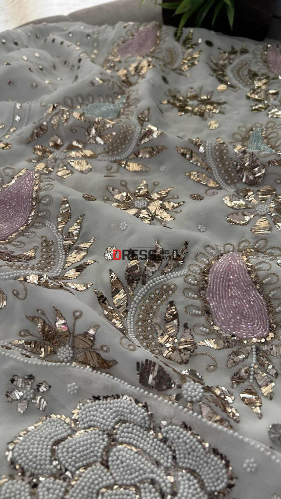 Party Wear Kamdani Pearl Sequin Suit (Kurta Dupatta) Chikankari Suits
