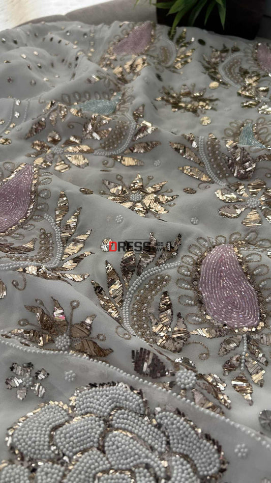Party Wear Kamdani Pearl Sequin Suit (Kurta Dupatta) Chikankari Suits