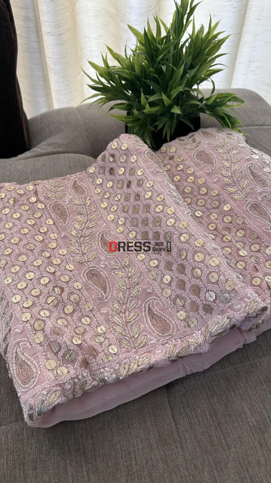 Pastel Pink Chikankari Gota Patti Suit (Kurta & Dupatta) Suits