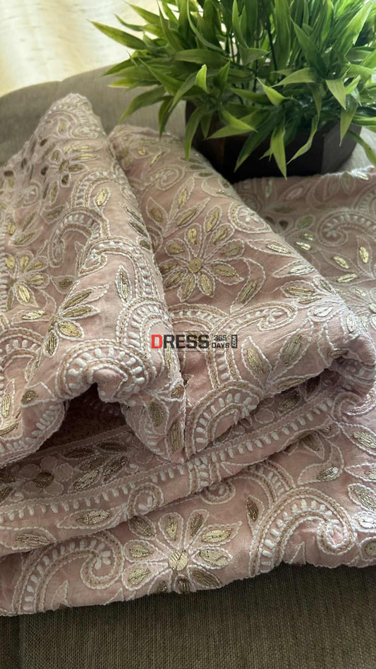 Pastel Pink Gota Patti Chikankari Dupatta Chikankari Dupatta