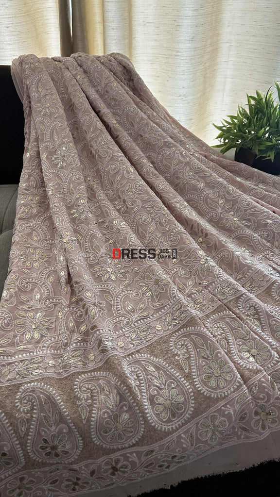 Pastel Pink Gota Patti Chikankari Dupatta Chikankari Dupatta